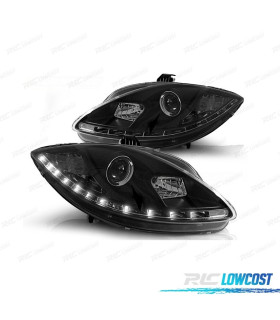 FARI SEAT LEON ALTEA TOLEDO 04-09 LUCE DIURNA LED FONDO NERO