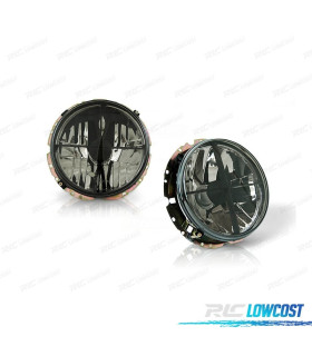 FARI PER VOLKSWAGEN VW GOLF MK1 74-83 CRUZ NERA FUMÈ SFONDO CROMATO