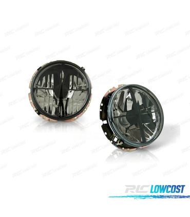 FARI PER VOLKSWAGEN VW GOLF MK1 74-83 CRUZ NERA FUMÈ SFONDO CROMATO