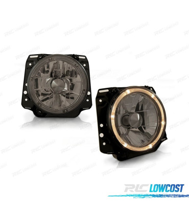 FARI ESTERNI VOLKSWAGEN VW GOLF MK2 83-91 OCCHI ANGELI FUMÉ FONDO CROMATO