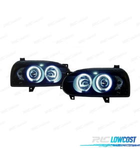 FARI VOLKSWAGEN VW GOLF MK3 91-97 ANGEL EYES CCFL FONDO NERO