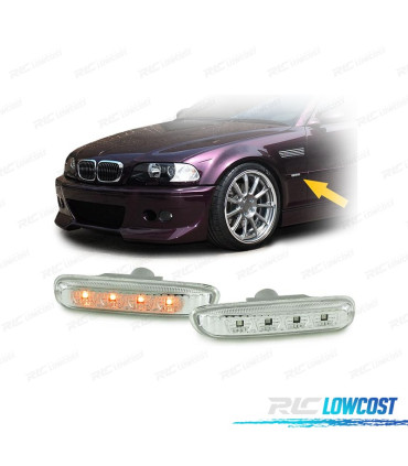 FRECCIE LATERALI A LED BIANCHI BMW E46 BERLINA 98-01 COUPE 99-03