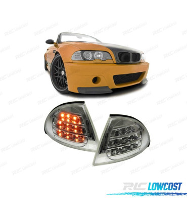 FRECCIE FRONTALI CROMATE CON LED BMW E46 BERLINA 98-01