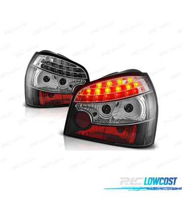 FANALI AUDI A3 96-00 LED FONDO NERO ROSSO