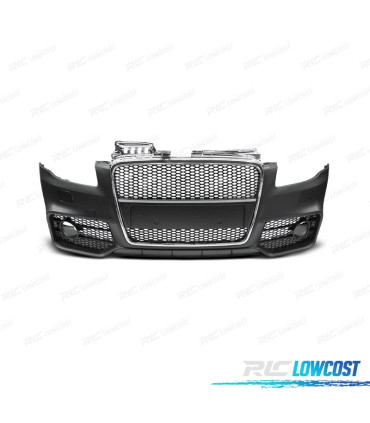 PARAURTI ANTERIORE AUDI A4 04-07 LOOK RS4 GRIGLIA CROMATA NERA SRA