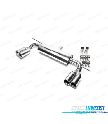 SILENZIATORE DI SCARICO DOPPIA USCITA IN INOX PER VOLKSWAGEN VW GOLF V, AUDI A3 8P