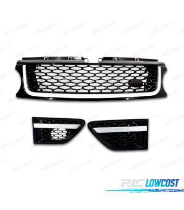 GRIGLIE ANTERIORI + LATERALI RANGE ROVER SPORT 09-13 LOOK TUTTO NERO EDIZIONE