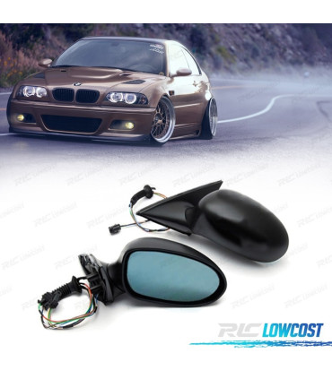 SPECCHIETTI RETROVISORI PER BMW SERIE 3 E46 COUPE CABRIO LOOK M3 PIEGHEVOLI RISCALDATI CON MEMORIA