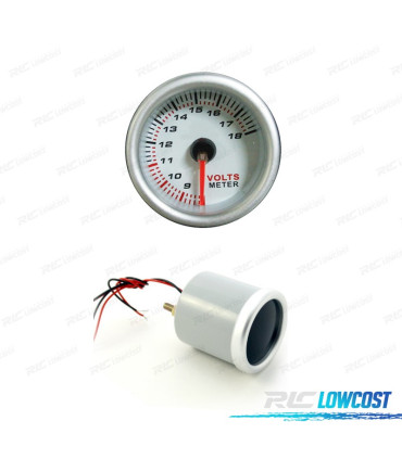 OROLOGIO VOLTMETRO SFONDO BIANCO ILLUMINATO