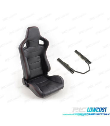 SEDILE SPORTIVO SEMI-BAUCKET STILE RS CARBONIO NERO E GUIDE