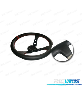 VOLANTE INVERTITO LOOK OMP PELLE SINTETICA NERO BRACCI NERI PROFILO ROSSO