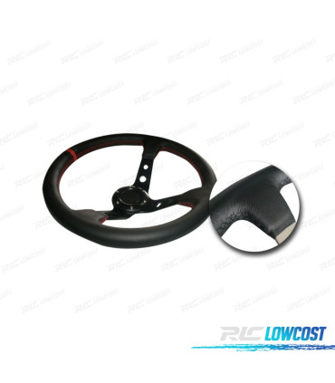 VOLANTE INVERTITO LOOK OMP PELLE SINTETICA NERO BRACCI NERI PROFILO ROSSO