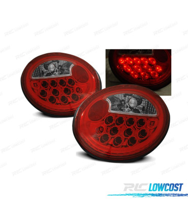 FANALI VOLKSWAGEN VW NEW BEETLE 98-05 LED ROSSO CROMATO
