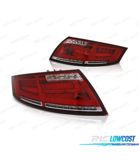 FANALI AUDI TT 06-14 LIGHT BAR ROSSO CROMATO DINAMICI