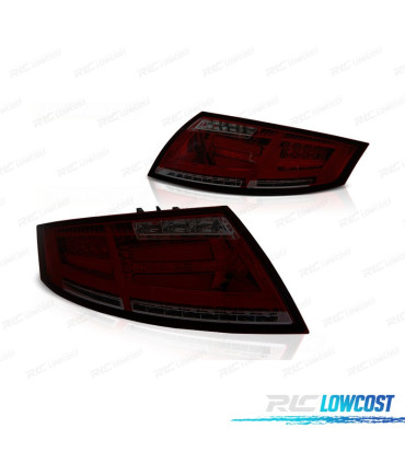 FANALI PER AUDI TT 06-14 FULL LED LIGHT BAR ROSSO FUMÉ DINAMICI