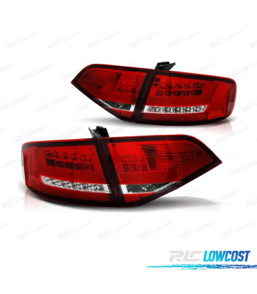 FANALI AUDI A4 B8 07-11 LIGHT BAR ROSSO CROMATO