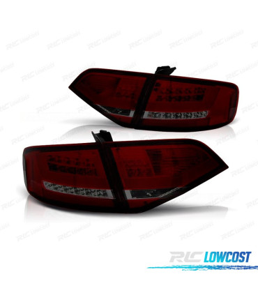 FANALI AUDI A4 B8 07-11 LIGHT BAR ROSSO AFFUMICATO
