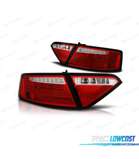 FANALI PER AUDI A5 07-11 LIGHT BAR ROSSO CROMATO