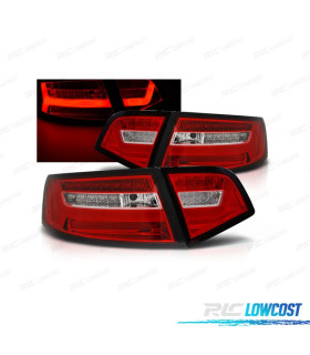 FANALI PER AUDI A6 4F 08-11 LIGHT BAR ROSSO CROMATO