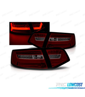 FANALI AUDI A6 4F 08-11 LIGHT BAR ROSSO AFFUMICATO
