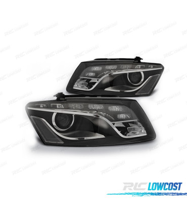 FARI PER AUDI Q5 08-12 LUCE DIURNA DRL FONDO NERO