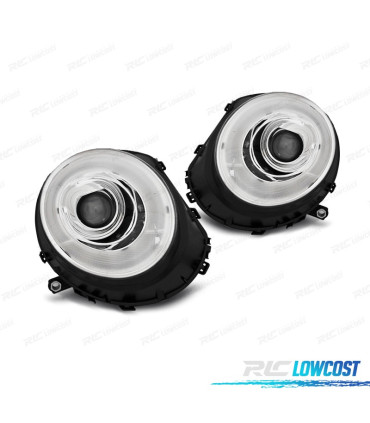 FARI MINI COOPER R56 R57 06-14 LUCE A TUBO FONDO CROMATO