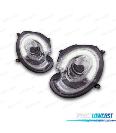 FARI MINI COOPER R56 R57 06-10 LUCE XENON A TUBO FONDO CROMATO