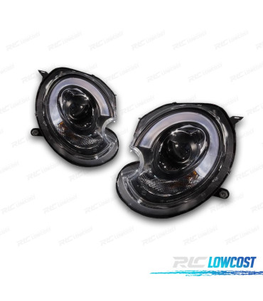 FARI MINI COOPER R56 R57 06-10 LUCE XENON A TUBO FONDO NERO