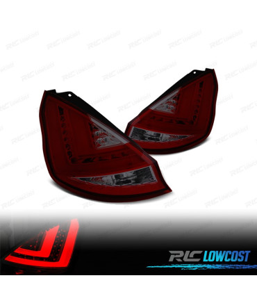 FANALI PER FORD FIESTA MK7 12- BARRE LUMINOSE ROSSO FUMÉ