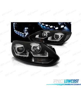 FARI PER FORD FOCUS 11-14 LUCE DIURNA SFONDO NERO