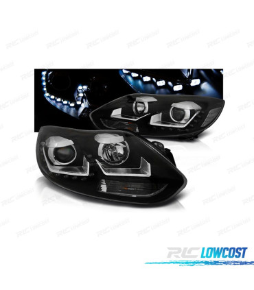 FARI PER FORD FOCUS 11-14 LUCE DIURNA SFONDO NERO