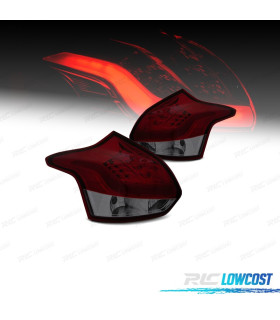 FANALI FORD FOCUS MK3 11-14 BARRE LUMINOSE A LED ROSSO FUMÉ
