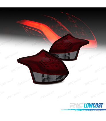 FANALI FORD FOCUS MK3 11-14 BARRE LUMINOSE A LED ROSSO FUMÉ
