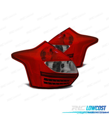 FANALI FORD FOCUS MK3 11-14 LED ROSSO CROMATO
