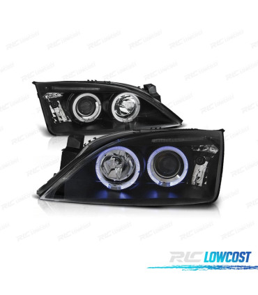 FARI PER FORD MONDEO MK3 00-07 ANGEL EYES FONDO NERO