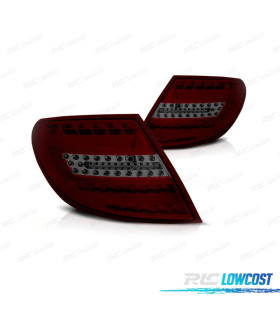 FANALI PER MERCEDES CLASSE C W204 SEDAN 07-11 LIGHT BAR ROSSO AFFUMICATO