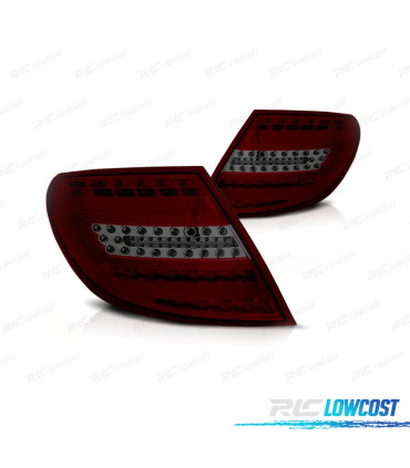 FANALI PER MERCEDES CLASSE C W204 SEDAN 07-11 LIGHT BAR ROSSO AFFUMICATO