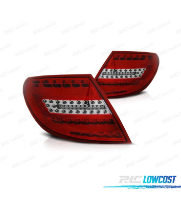 FANALI PER MERCEDES CLASSE C W204 SEDAN 07-11 LIGHT BAR ROSSO CROMATO