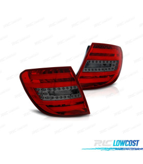 FANALI PER MERCEDES CLASSE C W204 KOMBI 07-11 LIGHT BAR ROSSO AFFUMICATO
