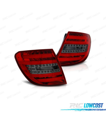 FANALI PER MERCEDES CLASSE C W204 KOMBI 07-11 LIGHT BAR ROSSO AFFUMICATO