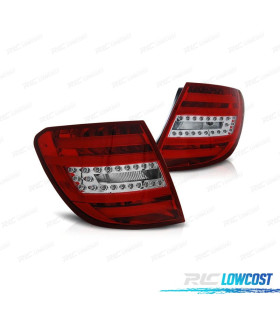 FANALI PER MERCEDES CLASSE C W204 SW 07-11 LEDBAR ROSSO CROMATO