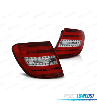 FANALI PER MERCEDES CLASSE C W204 SW 07-11 LEDBAR ROSSO CROMATO