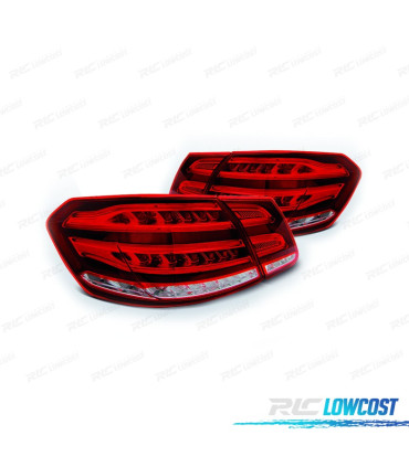 FANALI PER MERCEDES CLASSE E W212 09-13 LIGHT BAR ROSSO CROMATO