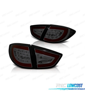 FANALI PER HYUNDAI IX35 10-13 LIGHT BAR FONDO NERO AFFUMICATO