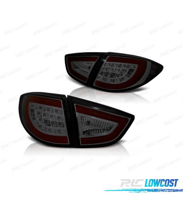 FANALI PER HYUNDAI IX35 10-13 LIGHT BAR FONDO NERO AFFUMICATO