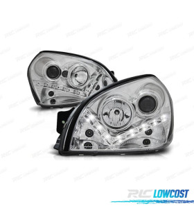 FARI PER HYUNDAI TUCSON 04-10 LUCE DIURNA FONDO CROMATO