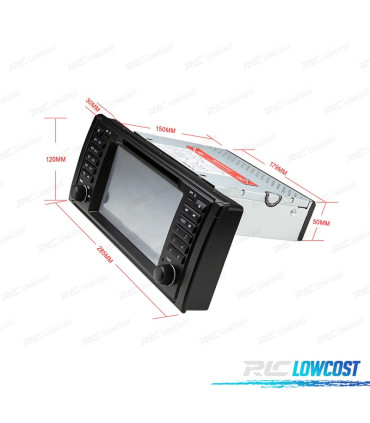 NAVIGATORE RADIO 7" PER BMW SERIE 5 E39 95-03 USB GPS TOUCH HD