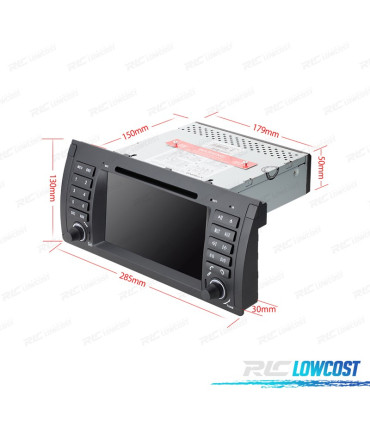 RADIO NAVIGATORE 7" PER BMW X5 E53 99-06 USB GPS TATTILE HD