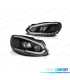 FARI PER VOLKSWAGEN VW GOLF MK6 08-12 LUCE A TUBO DRL FONDO NERO