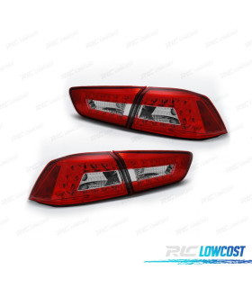 FANALI PER MITSUBISHI LANCER SEDAN 08- LED ROSSO CROMATO